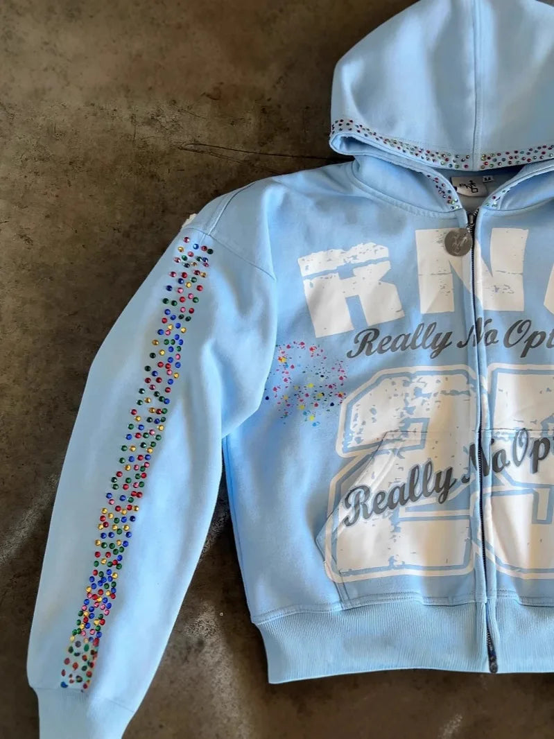 vintage style zipper hoodie