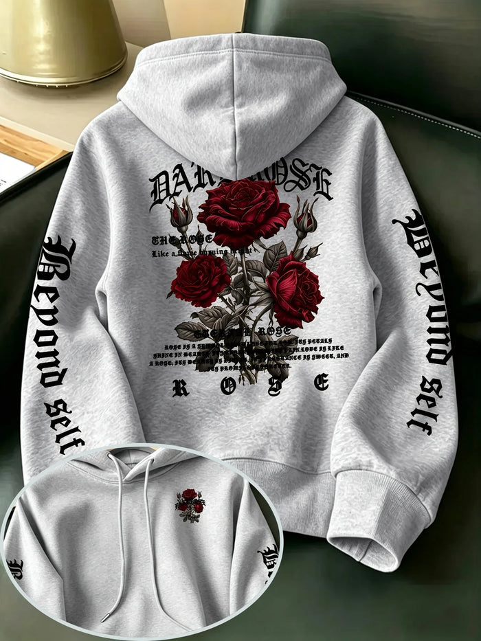 Gothic Rose Hoodie – Rose Graphic Streetwear