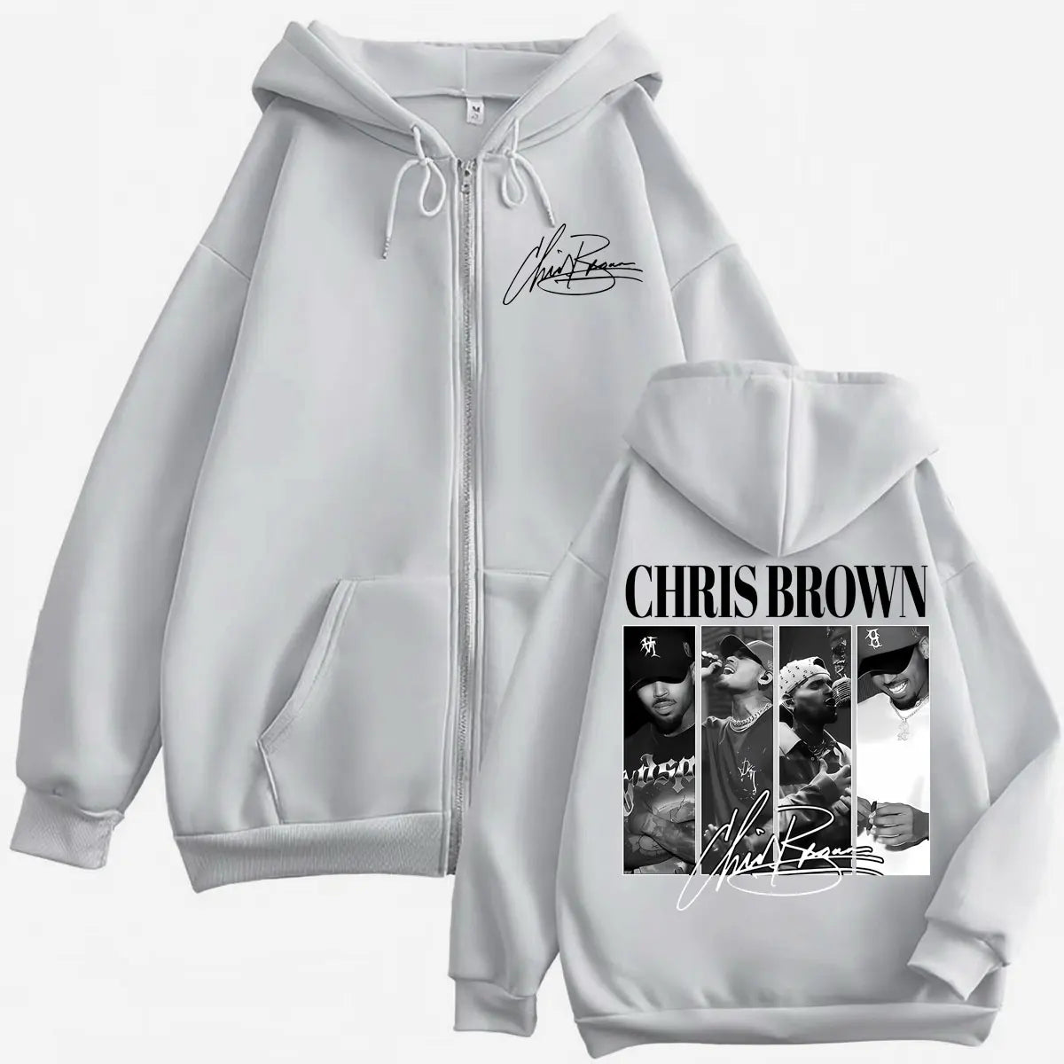 Chris Brown Graphic Zipper Hoodies