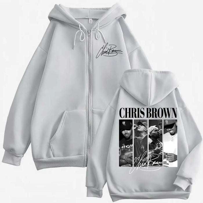 Chris Brown Graphic Zipper Hoodies – Graphic Streetwear