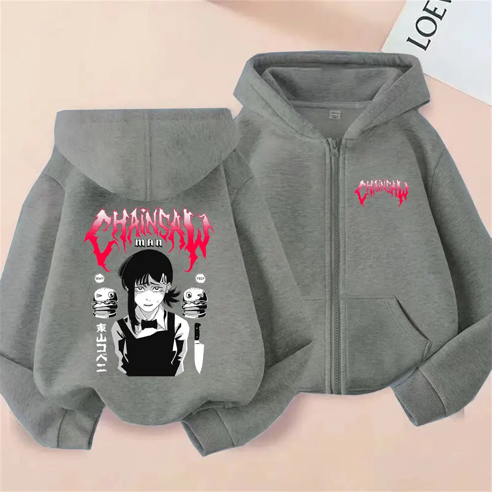 Chainsaw Man Higashiyama Kobeni Graphic Zipper Hoodie